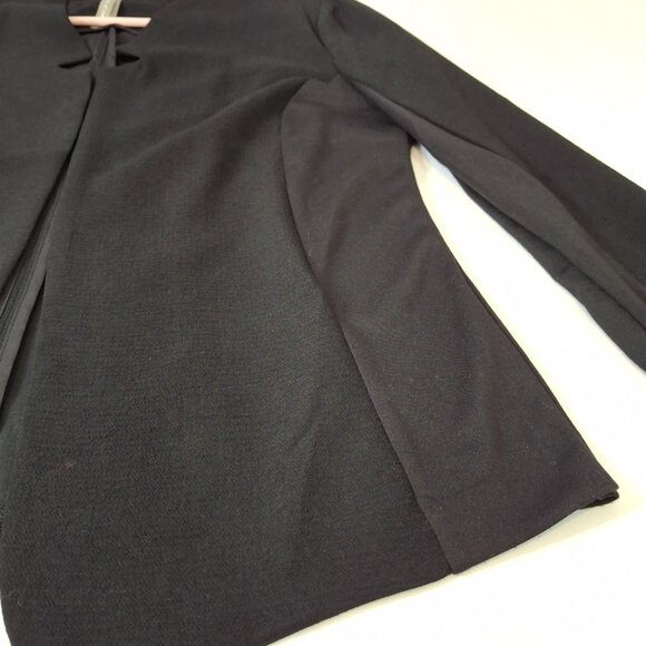 Womans Cropped Open Front Blazer Jacket Sz LG Relaxed Fit Stretchy Office Smart - Picture 8 of 14